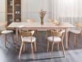 Miniatyrbilde 5 av 11: Uttrekkbart Spisebord Hvitkalket MDF-plate i Lyst Tre 180/240 x 90 cm Ben i Gummitre