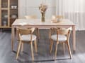 Miniatyrbilde 6 av 11: Uttrekkbart Spisebord Hvitkalket MDF-plate i Lyst Tre 180/240 x 90 cm Ben i Gummitre