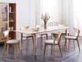 Miniatyrbilde 2 av 11: Uttrekkbart Spisebord Hvitkalket MDF-plate i Lyst Tre 180/240 x 90 cm Ben i Gummitre