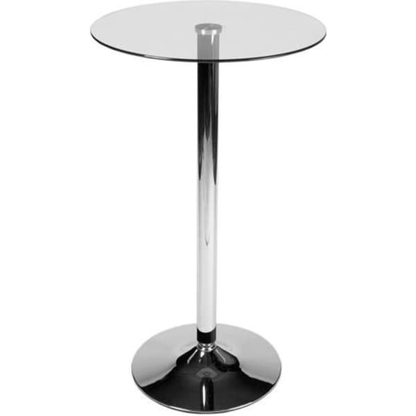 CLP Runt högt bord Ø 60 cm med glasskiva, metallben, höjd 105 cm, mycket stabilt, perfekt för gastronomi