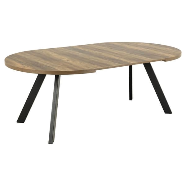 Zalida spisebord Ø120cm, 210cm med udtræk natur.
