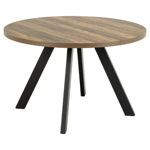 Zalida spisebord Ø120cm, 210cm med udtræk natur.