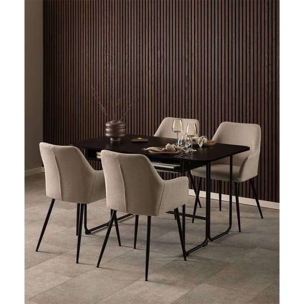 Darlington spisebord 140x40, 80cm uttrekkbar svart.