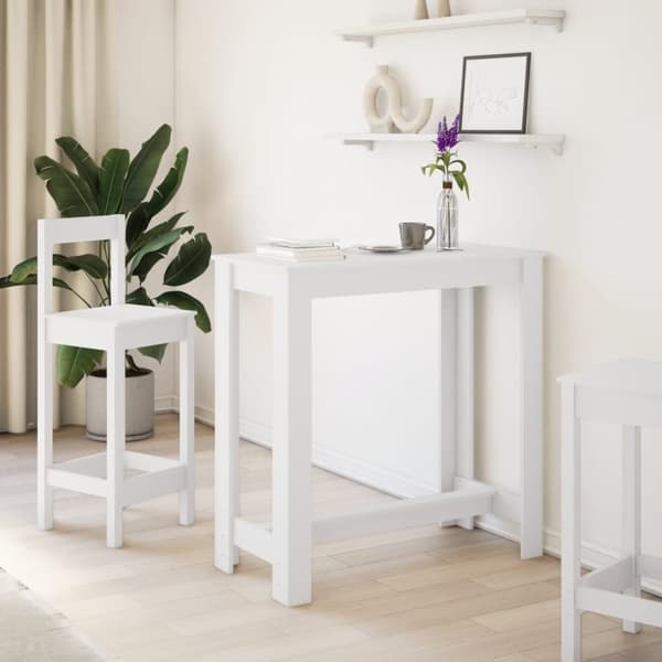 vidaXL Barbord vit 102x50x103,5 cm konstruerat trä