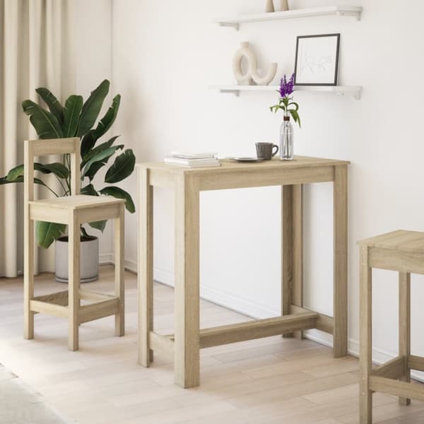 vidaXL Barbord sonoma-ek 102x50x103,5 cm konstruerat trä