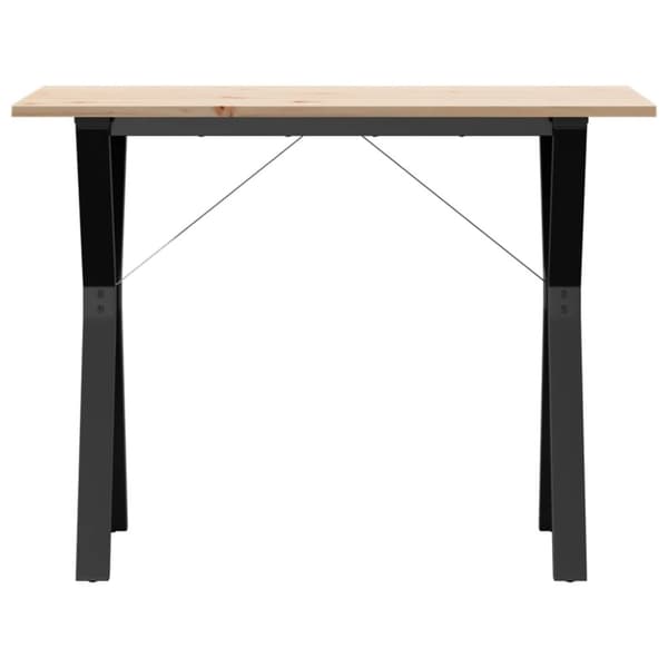 Ruokapöytä Y-runko 100x50x75 cm täysi mänty ja valurauta