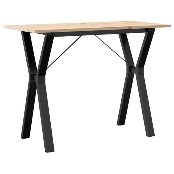 Ruokapöytä Y-runko 100x50x75 cm täysi mänty ja valurauta