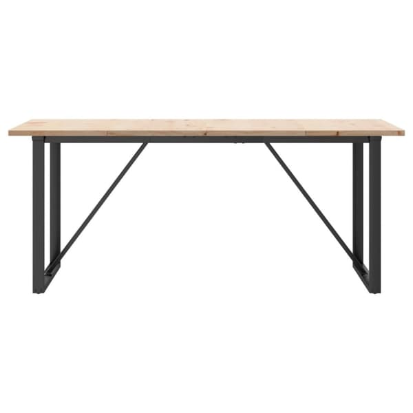 Matbord O-ram 180x90x75,5 cm massiv furu och gjutjärn