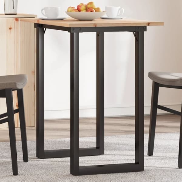 Matbord O-ram 80x50x75,5 cm massiv furu och gjutjärn