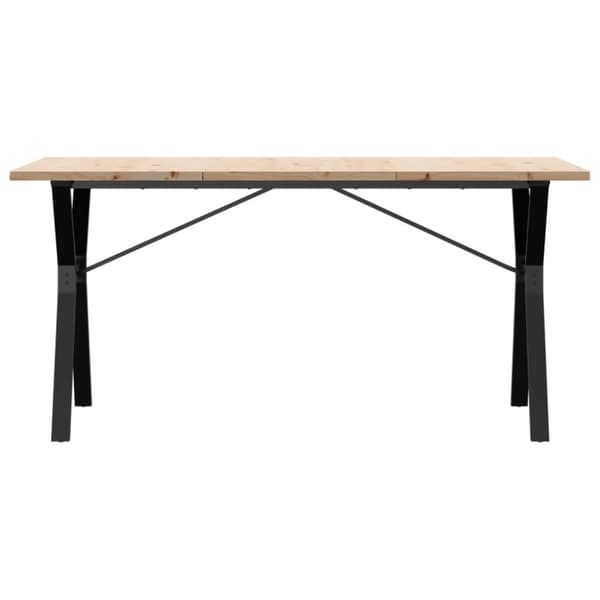 spisebord 140x80x75,5 cm Y-stel massivt fyrretræ og støbejern