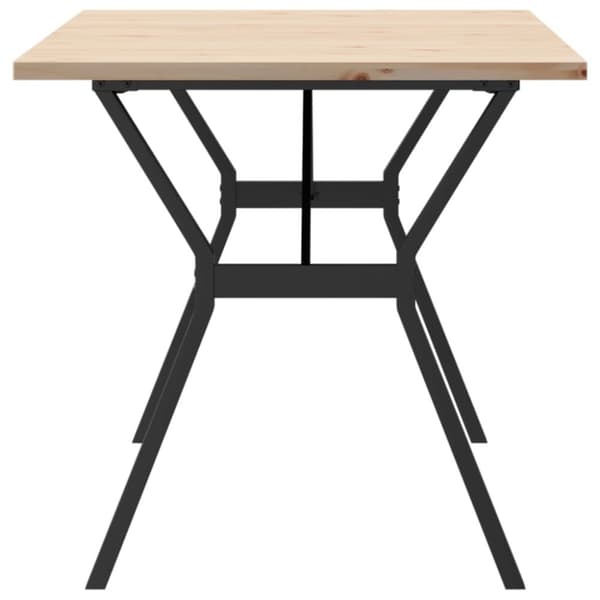 spisebord 140x80x75,5 cm Y-stel massivt fyrretræ og støbejern