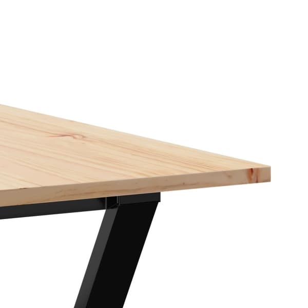 spisebord 180x90x75 cm Y-stel massivt fyrretræ og støbejern