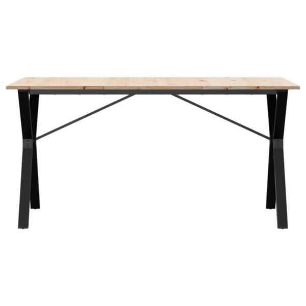spisebord 140x80x75 cm Y-stel massivt fyrretræ og støbejern
