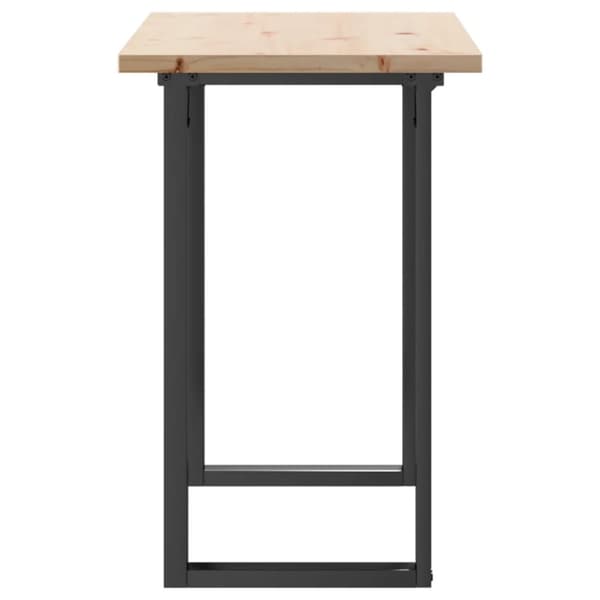 spisebord 100x50x75,5 cm O-stel massivt fyrretræ og støbejern