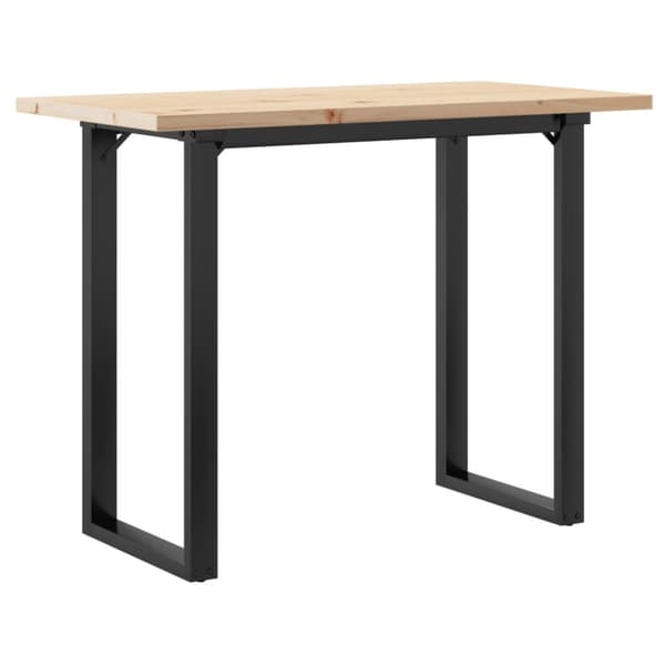 spisebord 100x50x75,5 cm O-stel massivt fyrretræ og støbejern