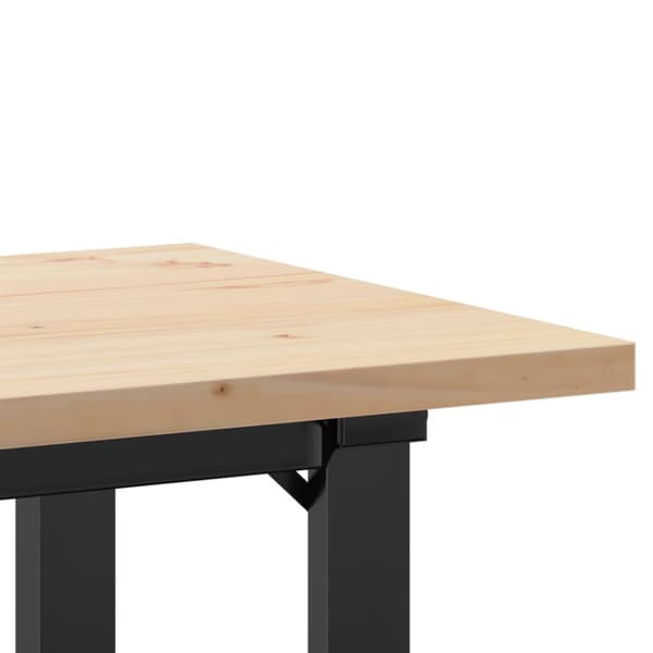 spisebord 100x50x75,5 cm O-stel massivt fyrretræ og støbejern