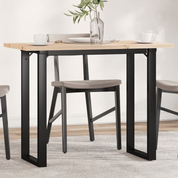 Matbord O-ram 100x50x75,5 cm massiv furu och gjutjärn