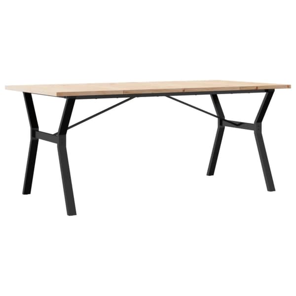 Matbord Y-ram 180x90x75,5 cm massiv furu och gjutjärn