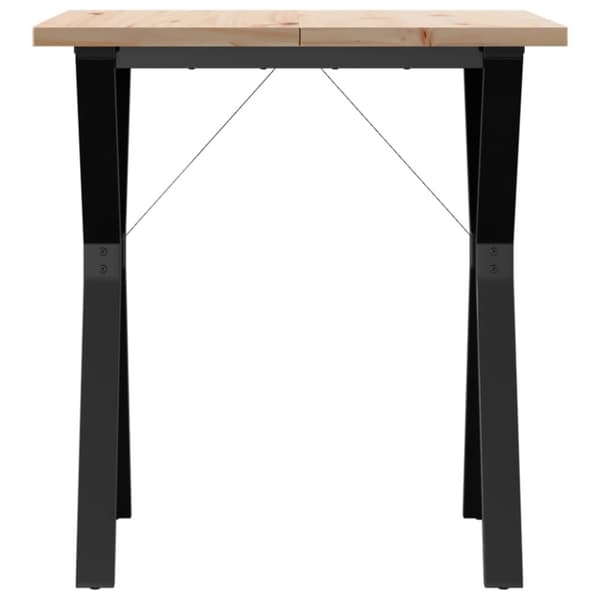 spisebord 70x70x75,5 cm Y-stel massivt fyrretræ og støbejern