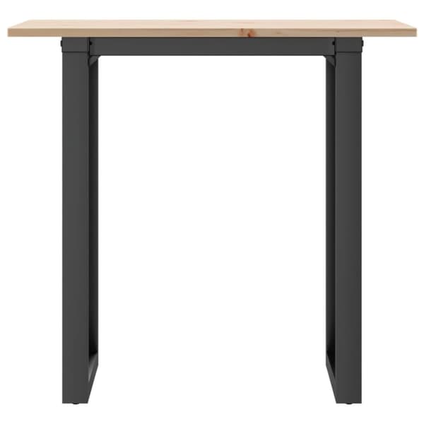 Ruokapöytä O-runko 80x50x75 cm täysi mänty ja valurauta