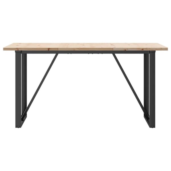 spisebord 140x80x75,5 cm O-stel massivt fyrretræ og støbejern