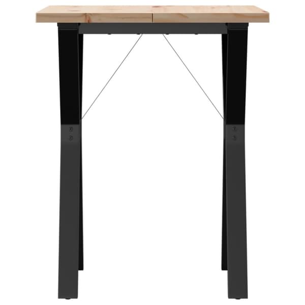 Ruokapöytä Y-runko 60x60x75,5 cm täysi mänty ja valurauta