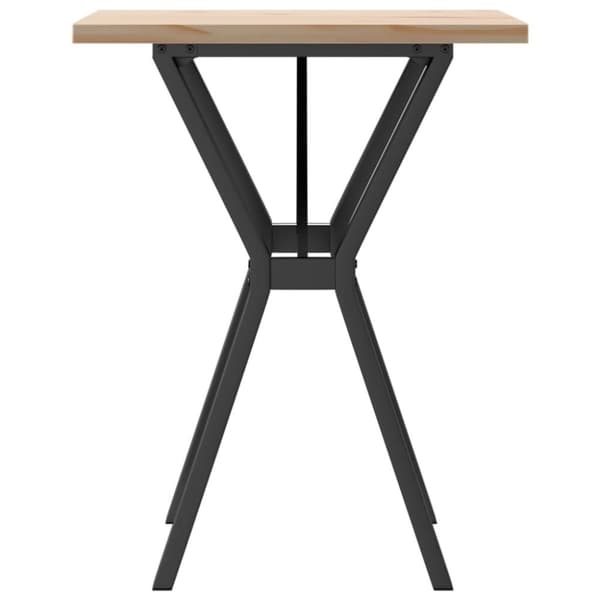 Ruokapöytä Y-runko 60x60x75,5 cm täysi mänty ja valurauta