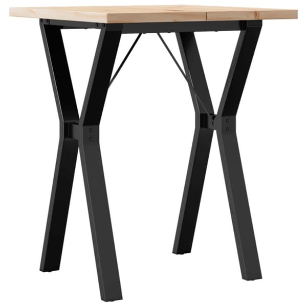 Ruokapöytä Y-runko 60x60x75,5 cm täysi mänty ja valurauta