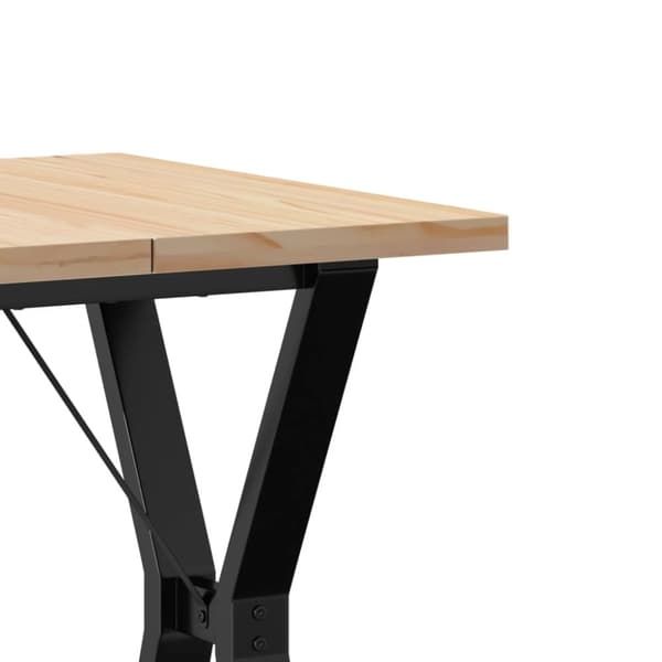 Ruokapöytä Y-runko 60x60x75,5 cm täysi mänty ja valurauta