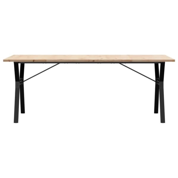 Ruokapöytä Y-runko 200x100x75,5 cm täysi mänty ja valurauta