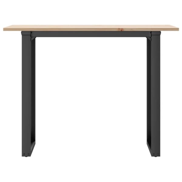 spisebord 100x50x75 cm O-stel massivt fyrretræ og støbejern