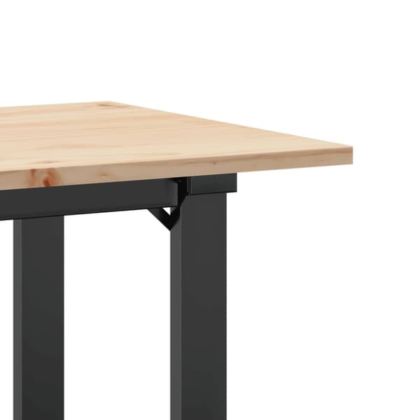 spisebord 100x50x75 cm O-stel massivt fyrretræ og støbejern