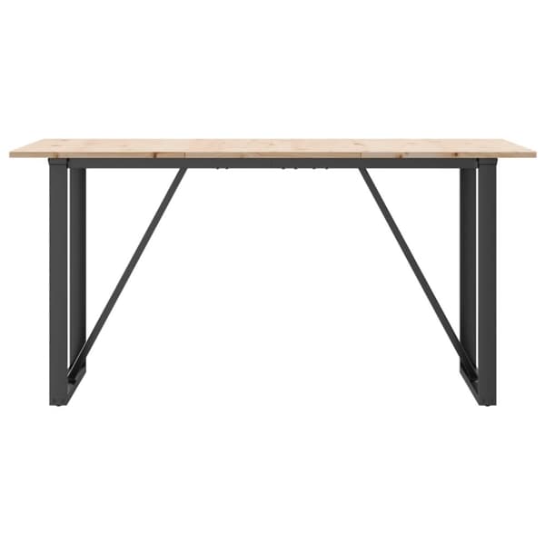 Ruokapöytä O-runko 160x80x75 cm täysi mänty ja valurauta