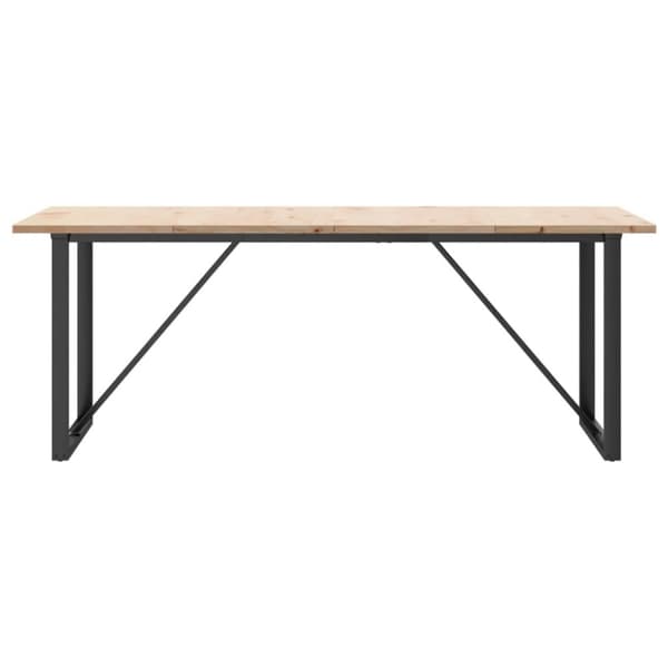 spisebord 200x100x75,5 cm O-stel massivt fyrretræ og støbejern