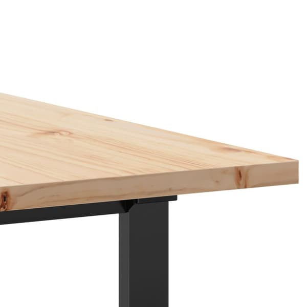 spisebord 200x100x75,5 cm O-stel massivt fyrretræ og støbejern