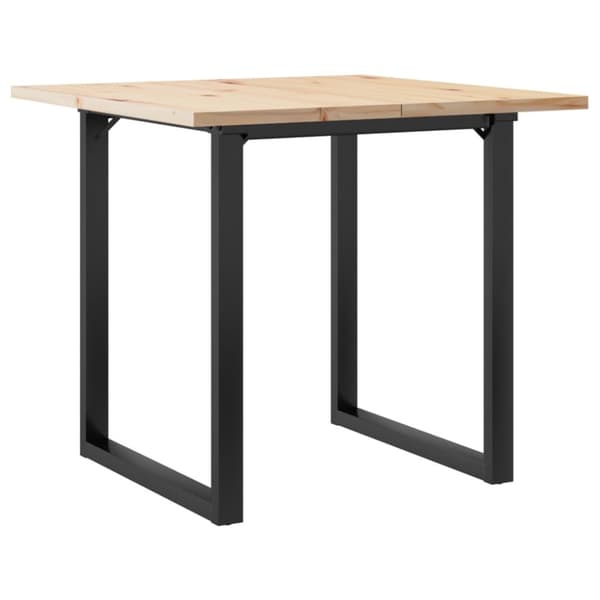 spisebord 80x80x75,5 cm O-stel massivt fyrretræ og støbejern