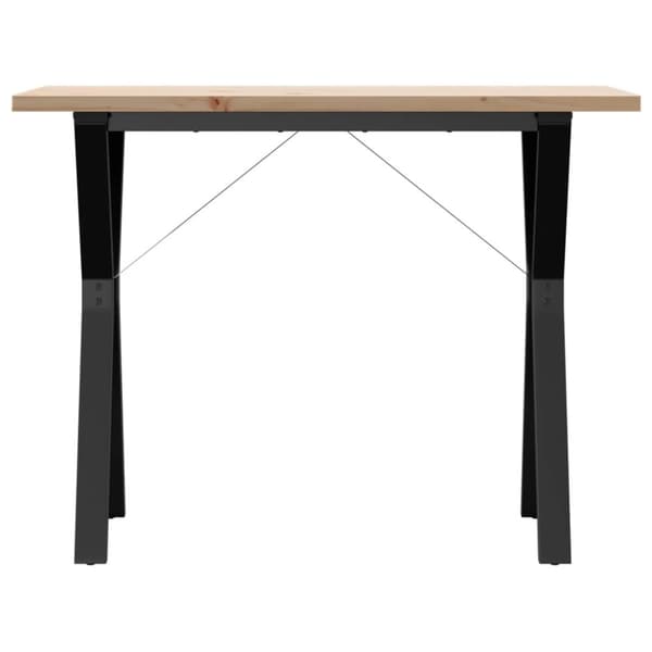 spisebord 100x50x75,5 cm Y-stel massivt fyrretræ og støbejern