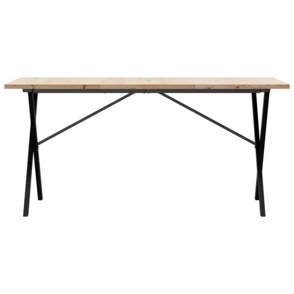 Matbord X-ram 140x80x75,5 cm massiv furu och gjutjärn