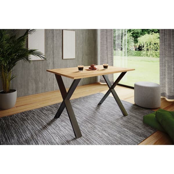 XonaX spisebord 110x50 eik dekor, svart.