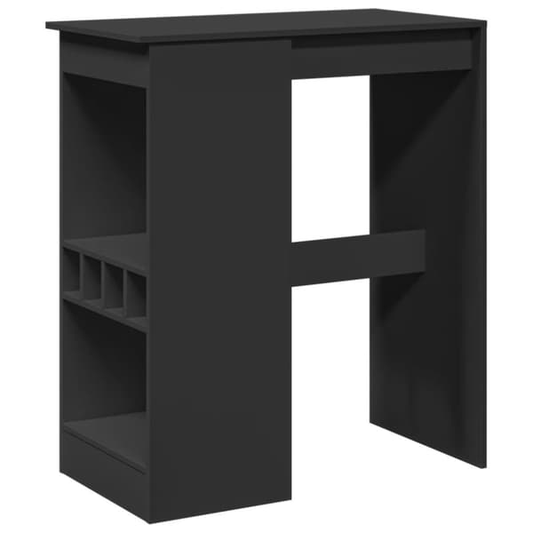 vidaXL Baaripöytä hyllyllä musta 90x47,5x103,5 cm tekninen puu