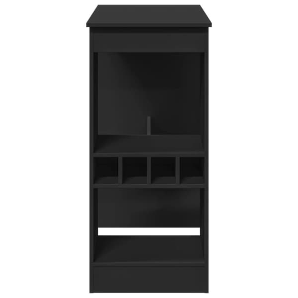 vidaXL Baaripöytä hyllyllä musta 90x47,5x103,5 cm tekninen puu