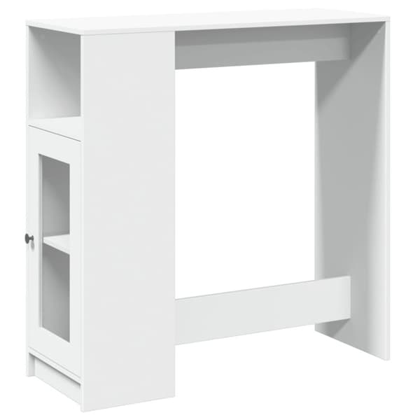 vidaXL barbord med stativer 101x40x103,5 cm konstrueret træ hvid