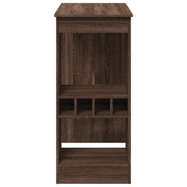 vidaXL barbord m. stativer 90x47,5x103,5cm konstrueret træ brun egetræ