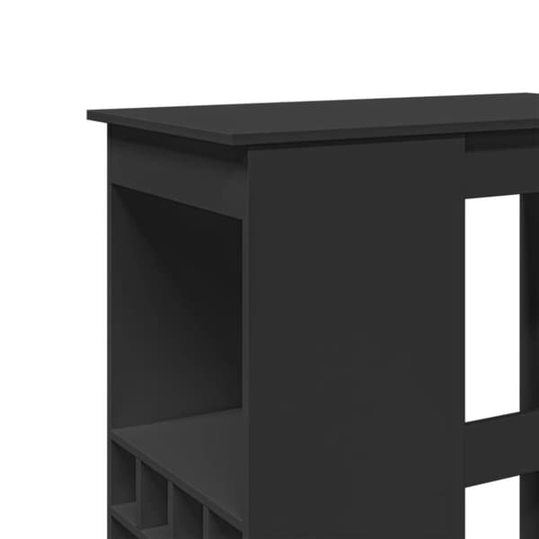 vidaXL Barbord med hyllor svart 90x47,5x103,5 cm konstruerat trä