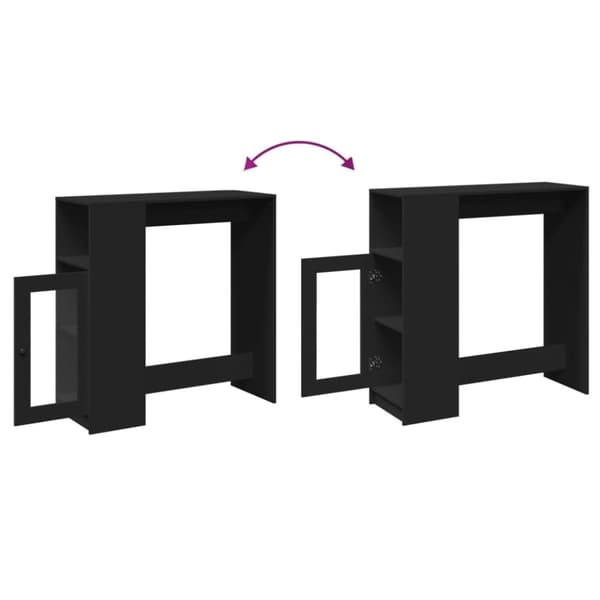 vidaXL Barbord med ställ svart 101x40x103,5 cm konstruerat trä