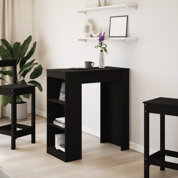 vidaXL Barbord med stativer svart 95x47x103,5 cm konstruert tre