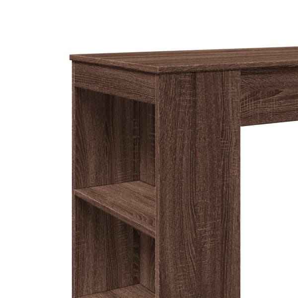 vidaXL barbord m. stativer 95x47x103,5 cm konstrueret træ brun egetræ