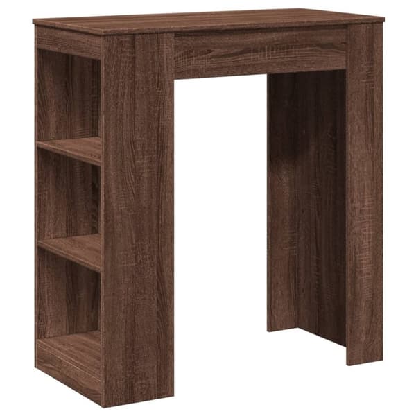 vidaXL barbord m. stativer 95x47x103,5 cm konstrueret træ brun egetræ