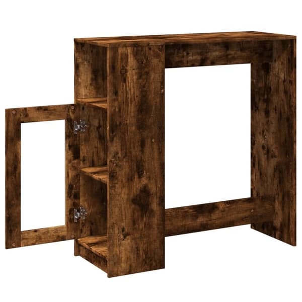 vidaXL barbord med stativer 101x40x103,5 cm konstrueret træ røget eg
