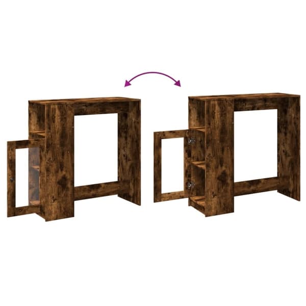vidaXL barbord med stativer 101x40x103,5 cm konstrueret træ røget eg